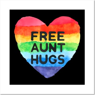 Free Aunt Hugs LGBT Flag Pride Awareness Month Pride Posters and Art